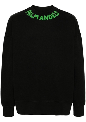 Palm Angels logo-print cotton sweatshirt - 1070 BLACK GREEN FLU