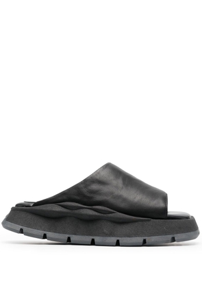EYTYS square open-toe leather sandals - Black