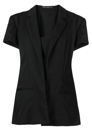 Yohji Yamamoto short-sleeved wool blazer - Black