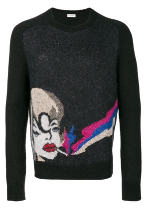Saint Laurent intarsia knit jumper - Black
