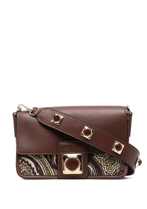 ETRO jacquard-panelled shoulder bag - Brown