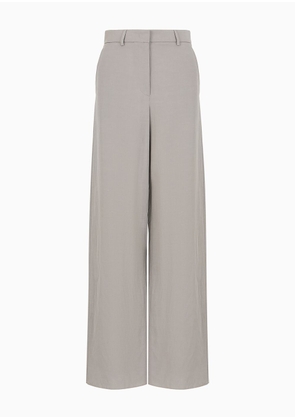 OFFICIAL STORE Straight-cut Viscose And Linen Trousers