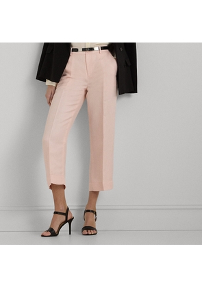 Petite - Linen-Blend-Twill Cropped Trousers