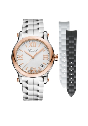 Chopard Rose Gold And Stainless Steel Happy Sport Quartz Watch 36Mm