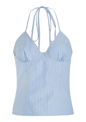 Rosie Assoulin - Cotton-Linen Bustier Top - Blue - US 6 - Moda Operandi