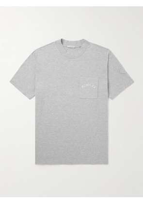 Moncler - Logo-Embroidered Cotton-Blend Jersey T-Shirt - Men - Gray - S