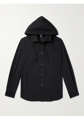 LOEWE - Cotton-Jacquard Hooded Overshirt - Men - Black - XS