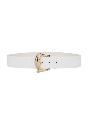 Calfskin belt with hammered buckle