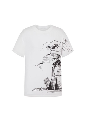 Organic jersey t-shirt with castle print