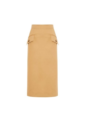 Longuette skirt in stretch gabardine