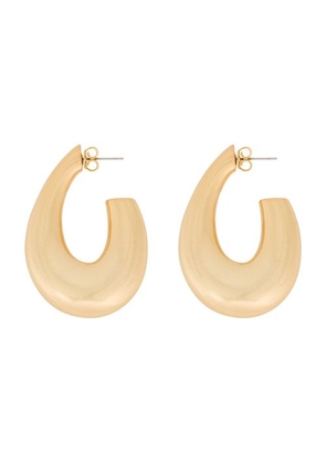 Metal-effect ABS semi-oval earrings