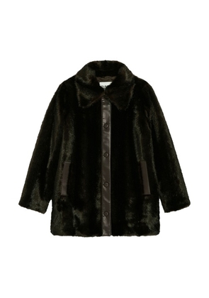 Mid-length faux fur coat