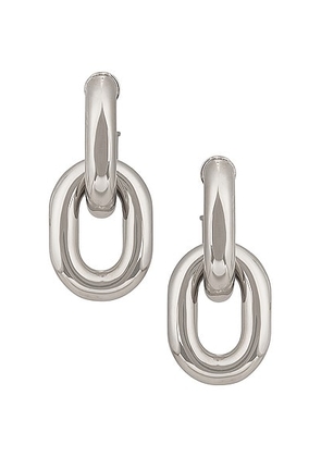 RABANNE XL Link Hoop Earrings in Silver - Metallic Silver. Size all.