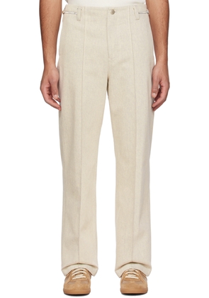 Solid Homme Off-White Zip Tab Trousers