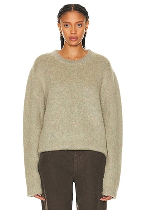 Lemaire Brushed Sweater in Meadow Melange - Mint. Size M (also in L, S, XS).