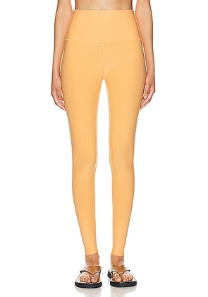Beyond Yoga Spacedye Caught In The Midi High Waisted Legging in Marmalade Heather - Peach. Size L (also in M, S, XS).
