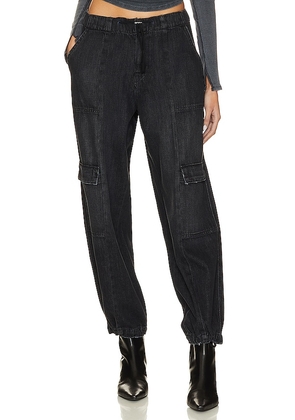 Hudson Jeans Drawstring Parachute Pant in Black. Size S, XL.