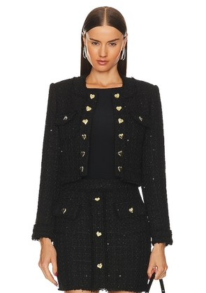 Generation Love Vera Tweed Jacket in Black. Size XXL.