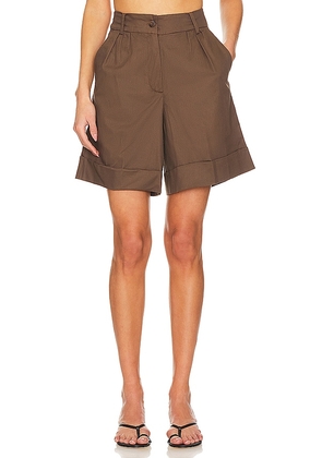 FAITHFULL THE BRAND Campania Short in Brown. Size M, S, XL, XS.