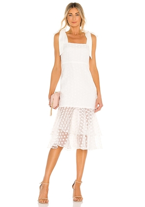 Lovers and Friends Day Keeper Midi Dress in White. Size L, XS, XXS.