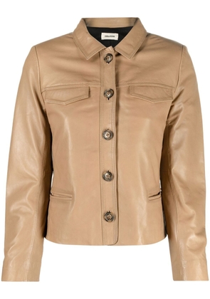 Zadig&Voltaire Liam leather shirt jacket - Brown