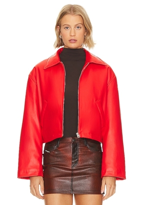 Jakke Naomi Cropped Jacket in Red. Size XS.