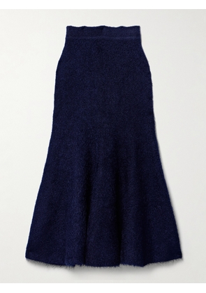 KHAITE - Cadence Silk And Cashmere-blend Tweed Midi Skirt - Blue - x small,small,medium,large,x large