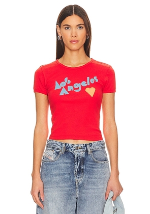 MOTHER The Itty Bitty Ringer in Red. Size S, XL, XS.