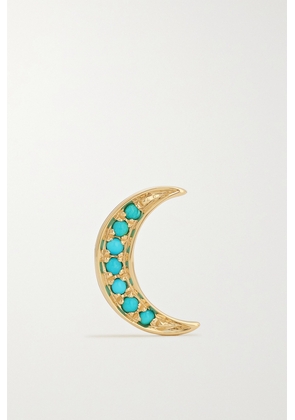 Andrea Fohrman - Mini Crescent 14-karat Gold Turquoise Earring - One size