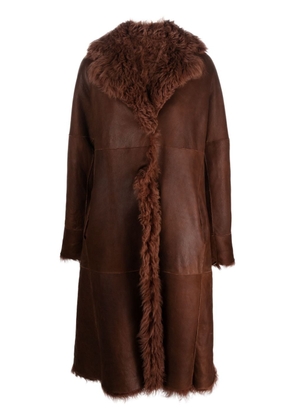 Alberta Ferretti reversible shearling coat - Brown