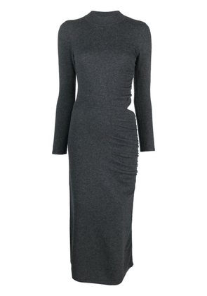 SANDRO cut-out wool-cashmere midi dress - Grey