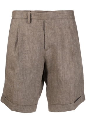 Briglia 1949 pleat-detail linen bermuda shorts - Brown