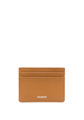 SANDRO logo-embossed leather cardholder - Brown