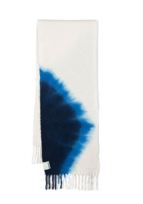 SANDRO fringed wool blend scarf - Blue