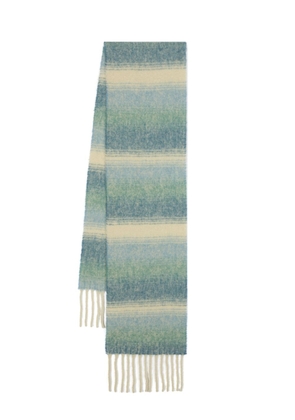SANDRO brushed-effect striped scarf - Blue