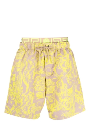 Versace Barocco-print swim shorts - Yellow