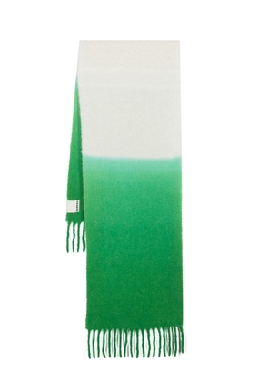 SANDRO colour-block alpaca-blend scarf - Green