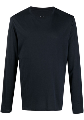 Armani Exchange long-sleeved cotton T-shirt - Blue