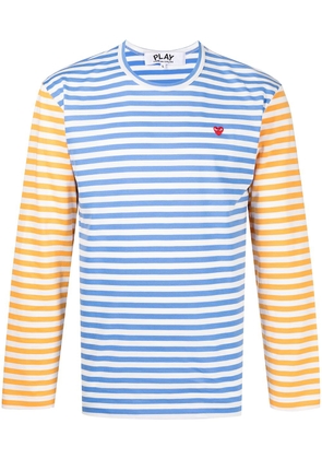 Comme Des Garçons Play striped long-sleeve T-shirt - Blue