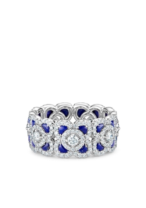 De Beers Jewellers 18kt white gold Enchanted Lotus lapis lazuli and diamond ring - Silver