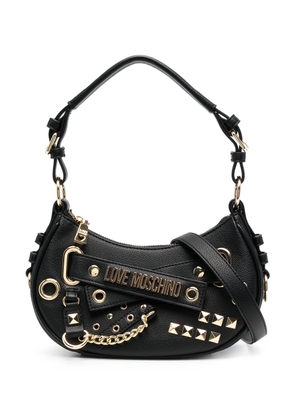 Love Moschino logo-plaque embellished shoulder bag - Black