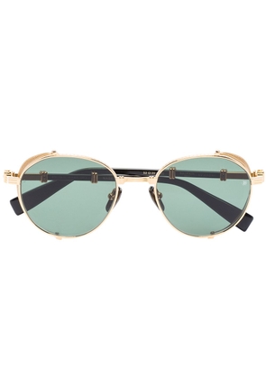 Balmain Eyewear Brigade shield-frame sunglasses - Gold