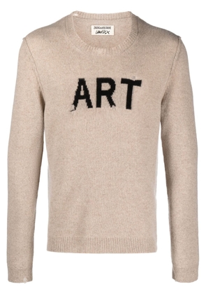 Zadig&Voltaire intarsia-knit ripped jumper - Neutrals