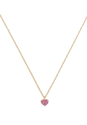 Roxanne First 14kt yellow gold Mini Heart sapphire necklace