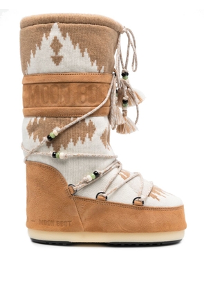 Alanui x Moon boot lace-up snow boots - Neutrals