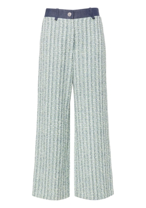 Maje wide-leg tweed trousers - Blue