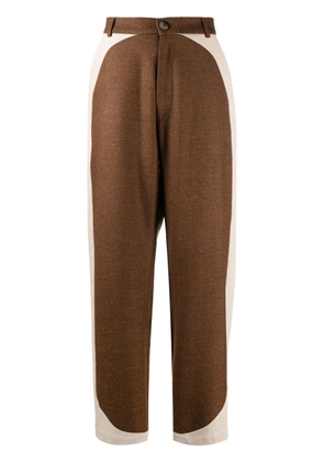 Labrum London panelled wide-leg trousers - Brown