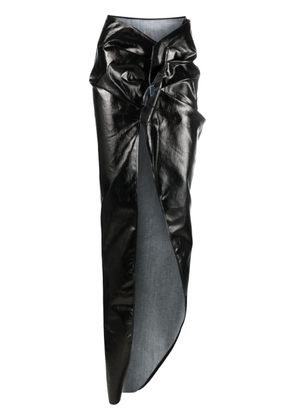 Rick Owens patent-finish draped skirt - Black