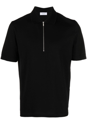 Ferragamo half-zip cotton polo shirt - Black