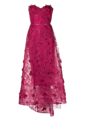 Marchesa Notte Strapless Organza Gown - Pink